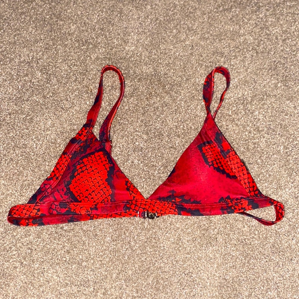Shein Small Red Rattlesnake Bikini Top